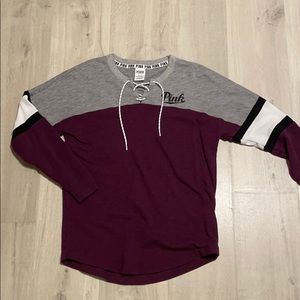 VS PINK lace up sweater